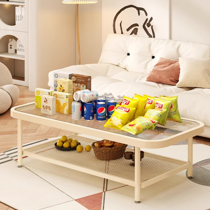 Talia Minimalist glass coffee table - ribbed design