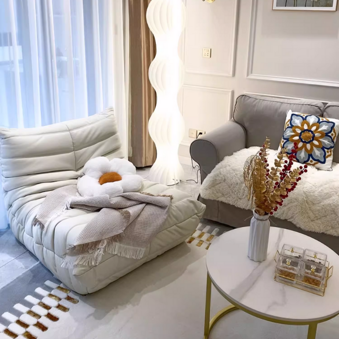 Curve Modern Armless Lounge Bean Bag Chair, Lazy Floor Sofa, Lounger