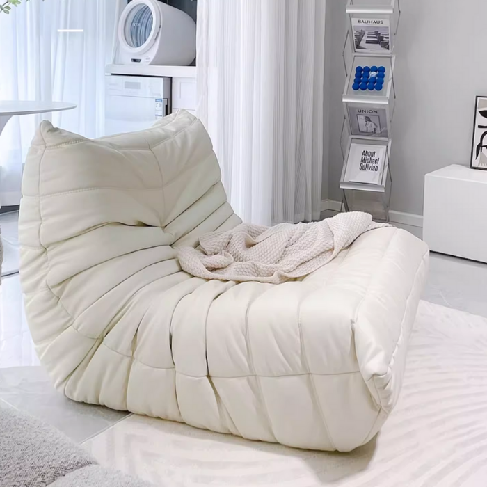 Curve Modern Armless Lounge Bean Bag Chair, Lazy Floor Sofa, Lounger