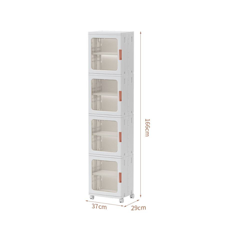Slim storage cabinet with wheels / plastic container box / home organiser