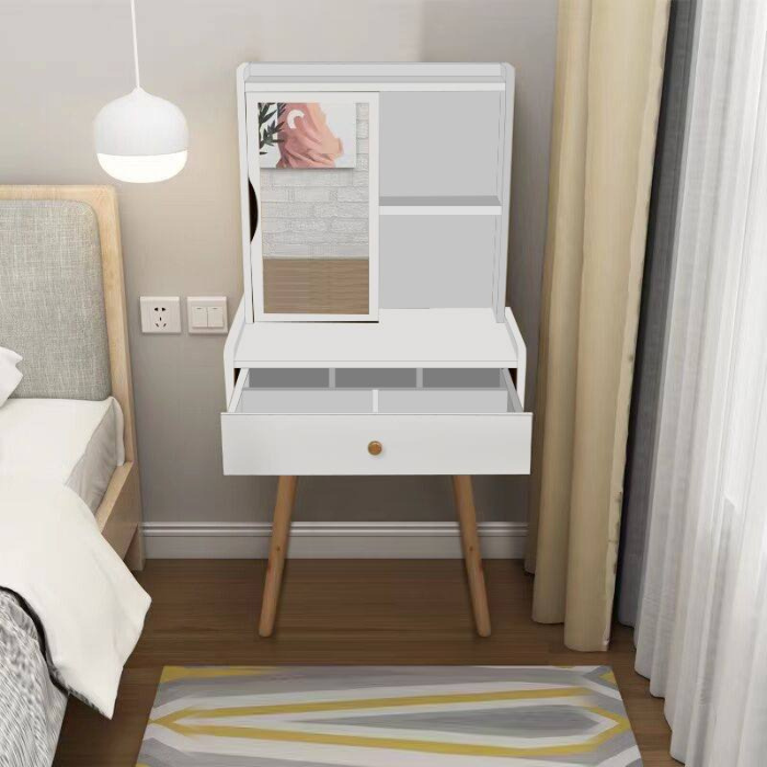 Small dressing table with mirror cabinet and drawer / vanity cabinet with stool