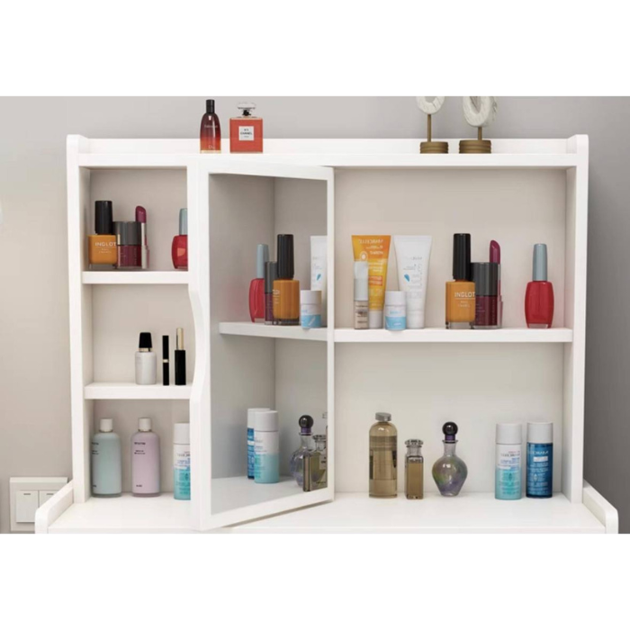 Small dressing table with mirror cabinet and drawer / vanity cabinet with stool