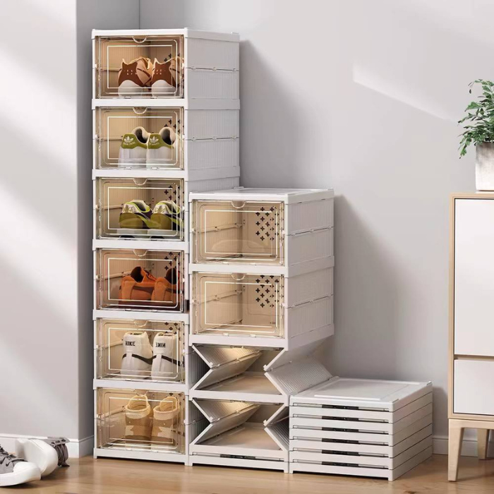 Minimalist Foldable storage box container / shoe rack / shelf organiser