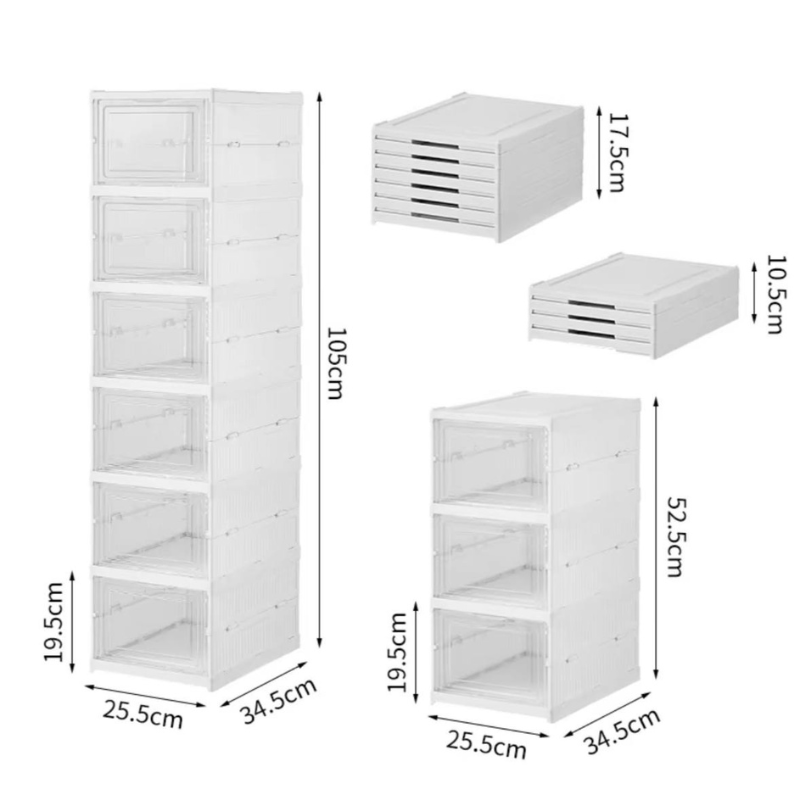 Minimalist Foldable storage box container / shoe rack / shelf organiser
