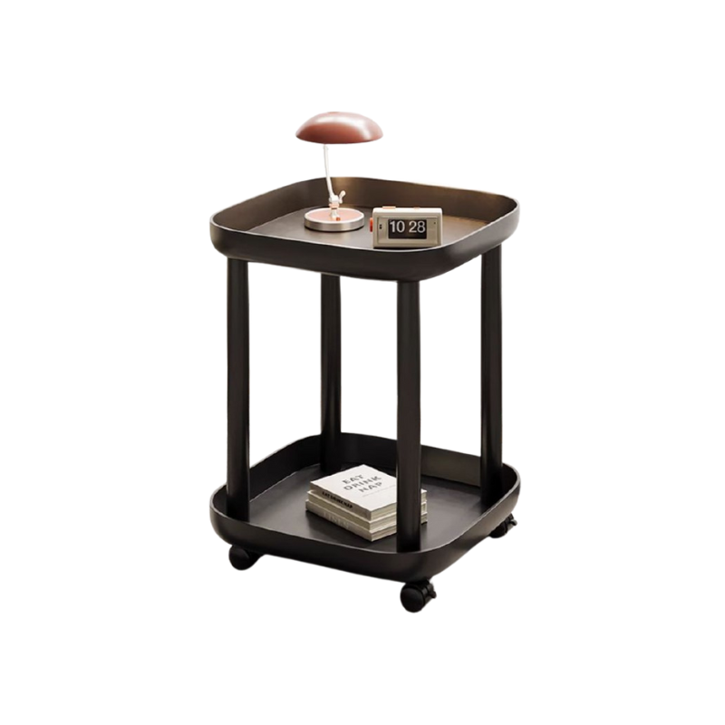 Mandal Round Coffee Table on wheels / Trolley style / Living Room Cart Side table / Mobile Rolling with Wheels