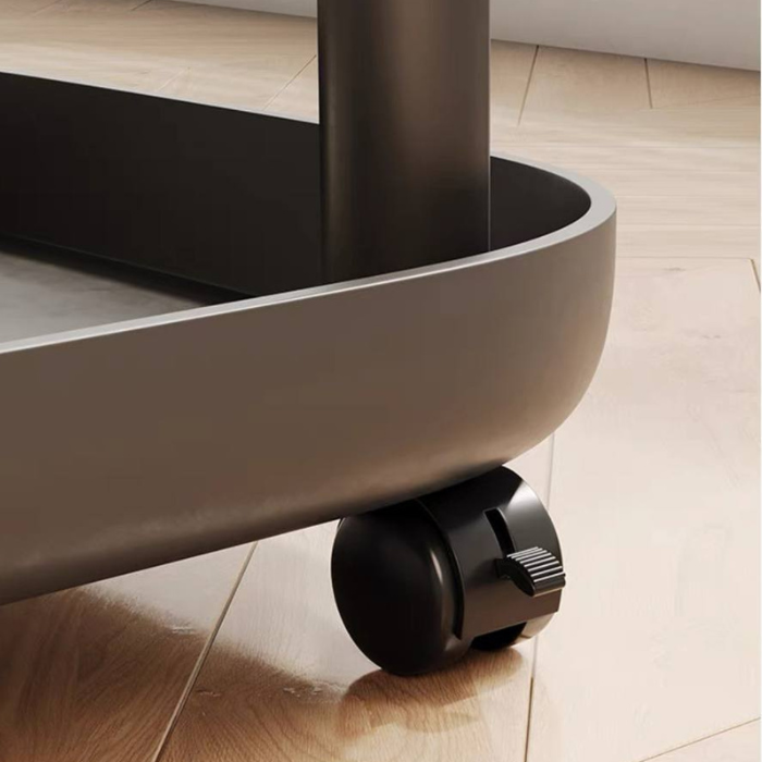 Mandal Round Coffee Table on wheels / Trolley style / Living Room Cart Side table / Mobile Rolling with Wheels