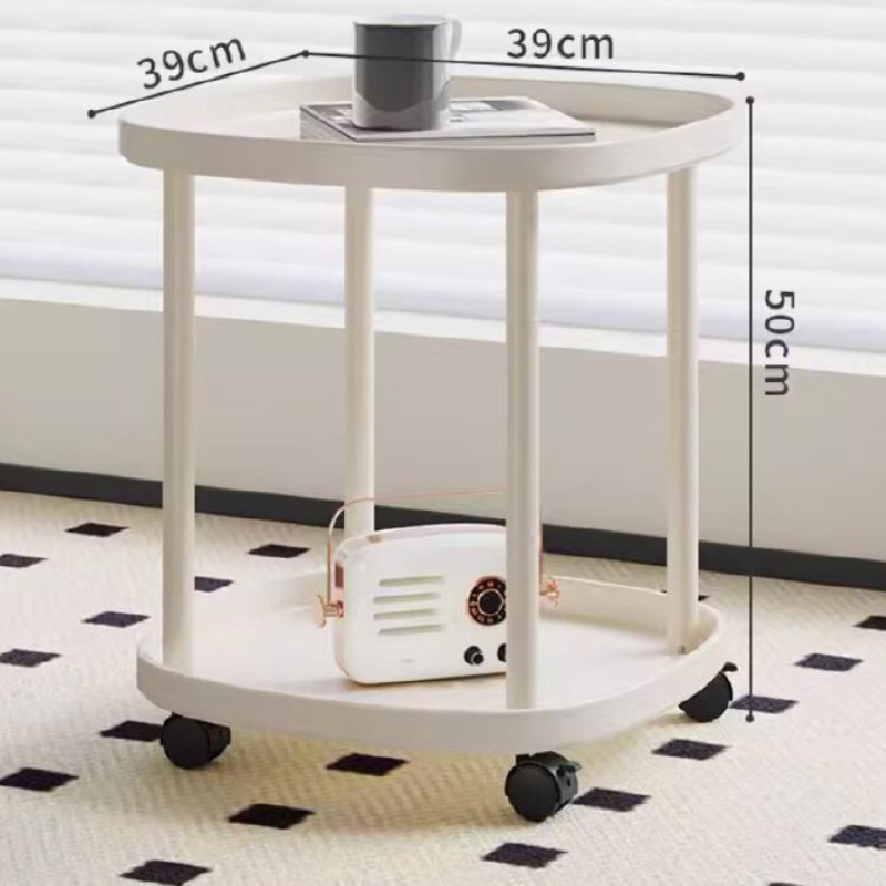 Mandal Round Coffee Table on wheels / Trolley style / Living Room Cart Side table / Mobile Rolling with Wheels