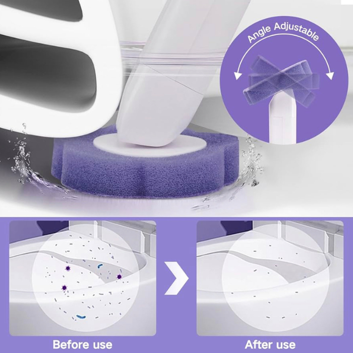 Disposable Scented Fragrance Toilet Brush, Toilet Bowl Cleaner Set with Storage Caddy with Refill Heads for Bathroom Cleaning