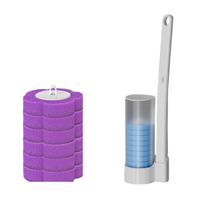 Disposable Scented Fragrance Toilet Brush, Toilet Bowl Cleaner Set with Storage Caddy with Refill Heads for Bathroom Cleaning
