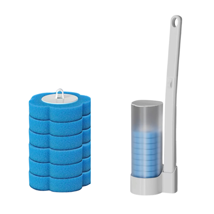 Disposable Scented Fragrance Toilet Brush, Toilet Bowl Cleaner Set with Storage Caddy with Refill Heads for Bathroom Cleaning