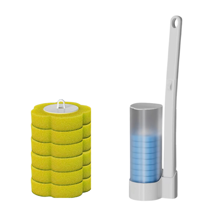 Disposable Scented Fragrance Toilet Brush, Toilet Bowl Cleaner Set with Storage Caddy with Refill Heads for Bathroom Cleaning