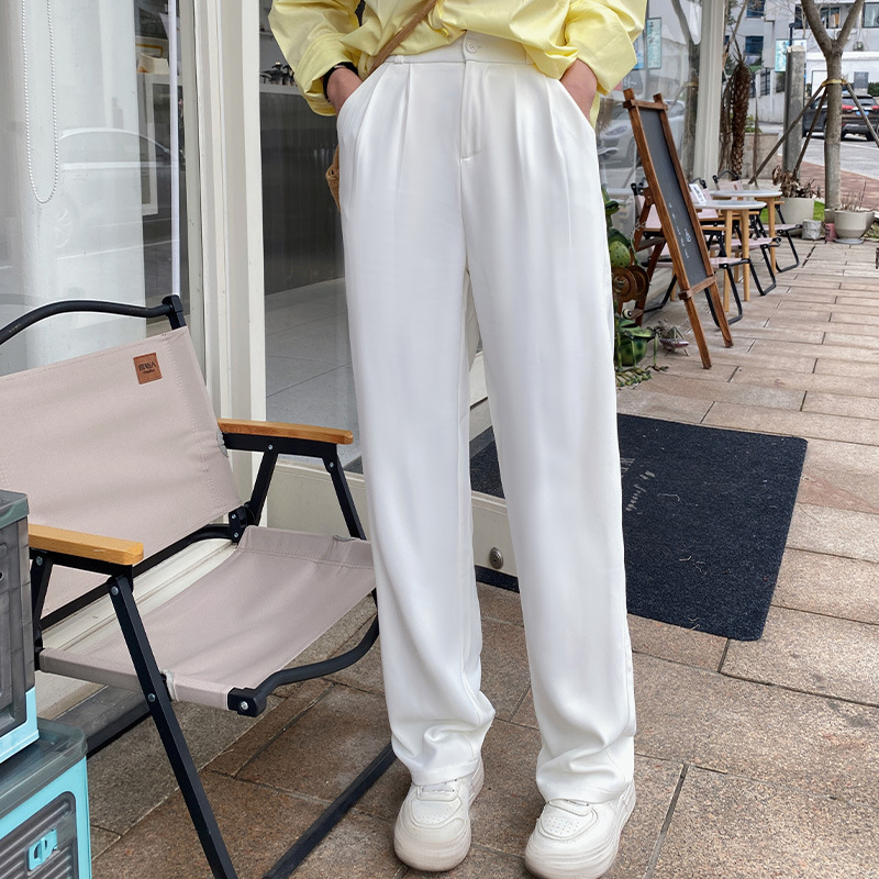 高級感高腰直筒西裝褲