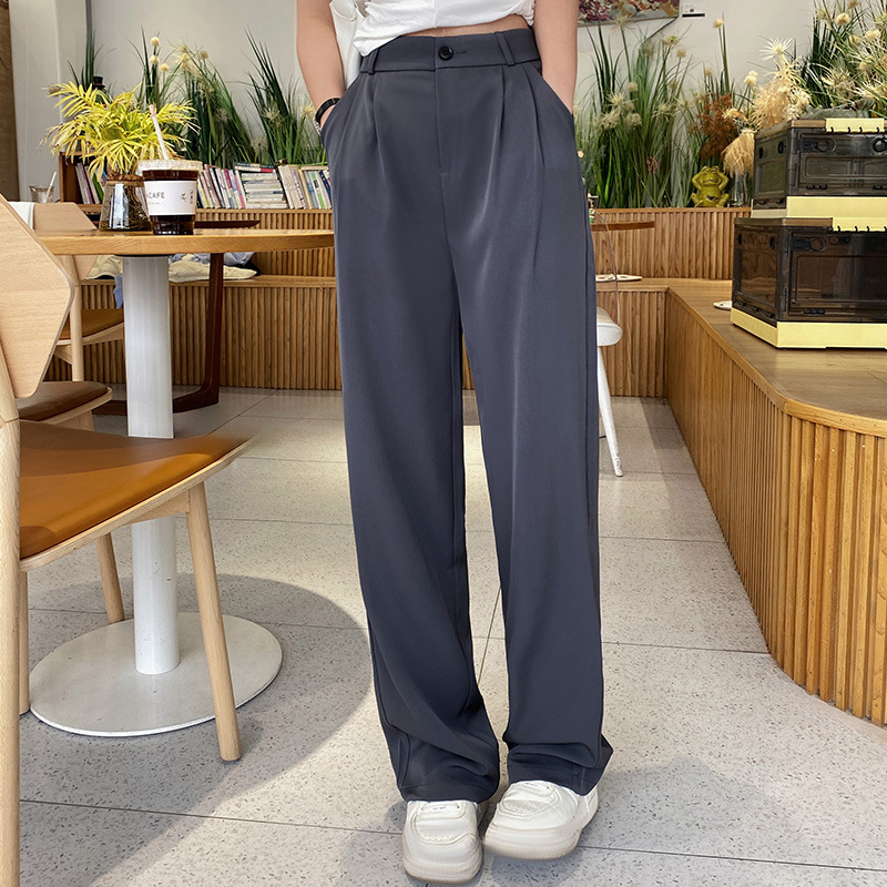 高級感高腰直筒西裝褲