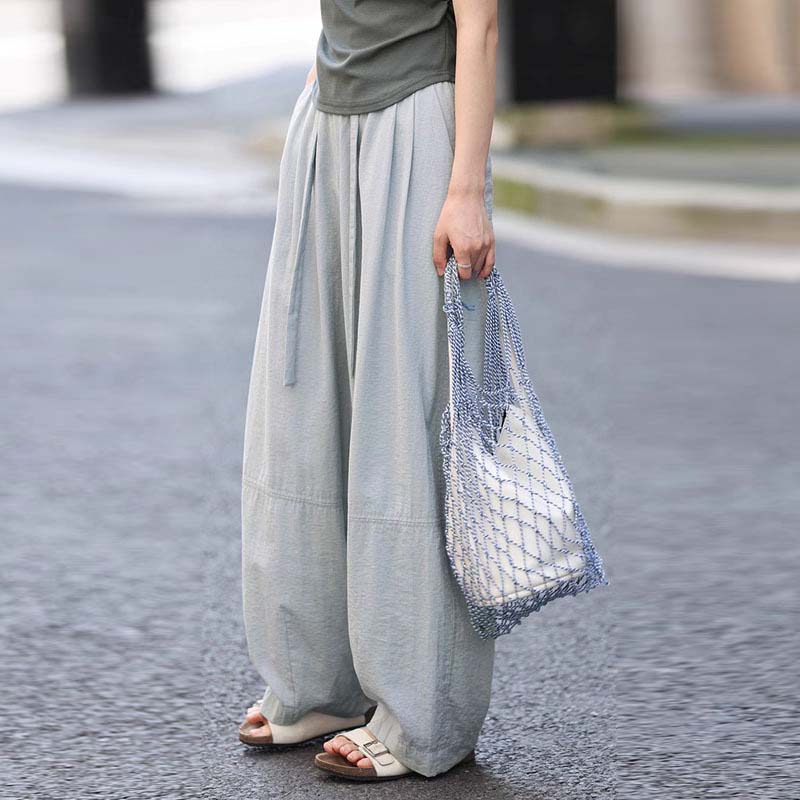 休閒純色薄款垂感舒適長褲