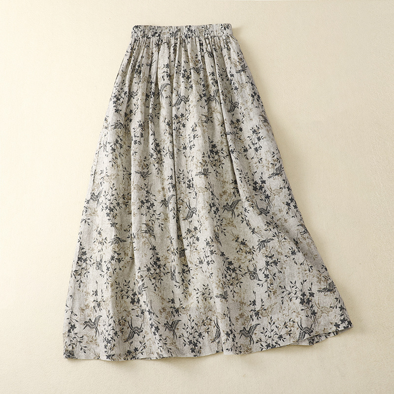 小清新碎花優雅氣質鬆緊腰半身裙