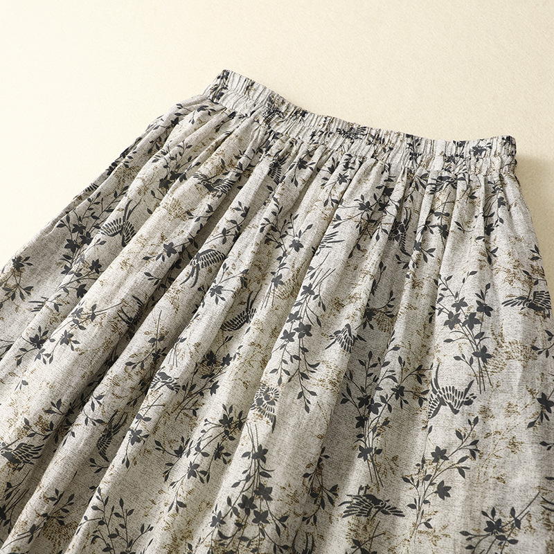 小清新碎花優雅氣質鬆緊腰半身裙