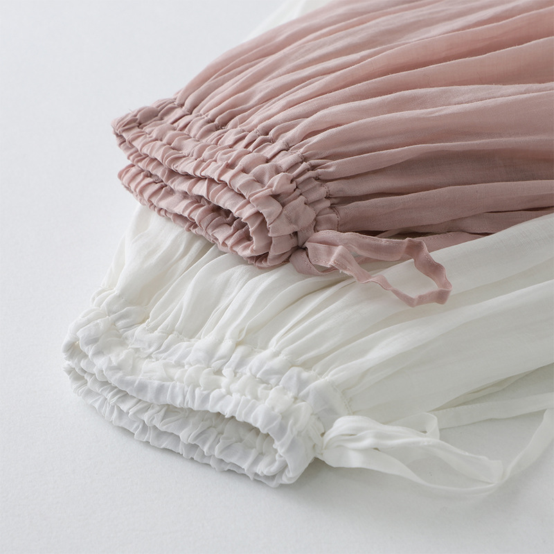 百搭純色鬆緊腰雙層半身裙