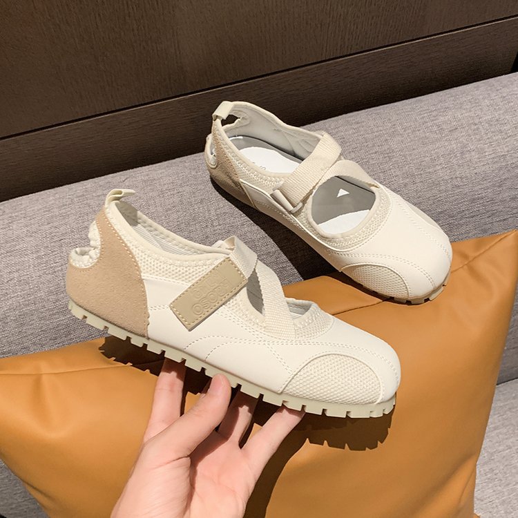 韓版撞色魔鬼氈泡芙單鞋