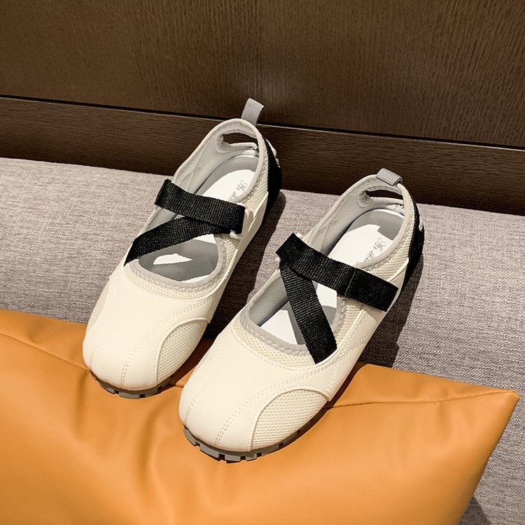 韓版撞色魔鬼氈泡芙單鞋