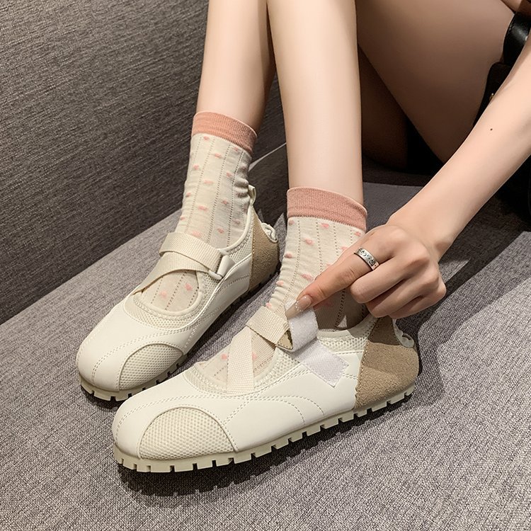 韓版撞色魔鬼氈泡芙單鞋