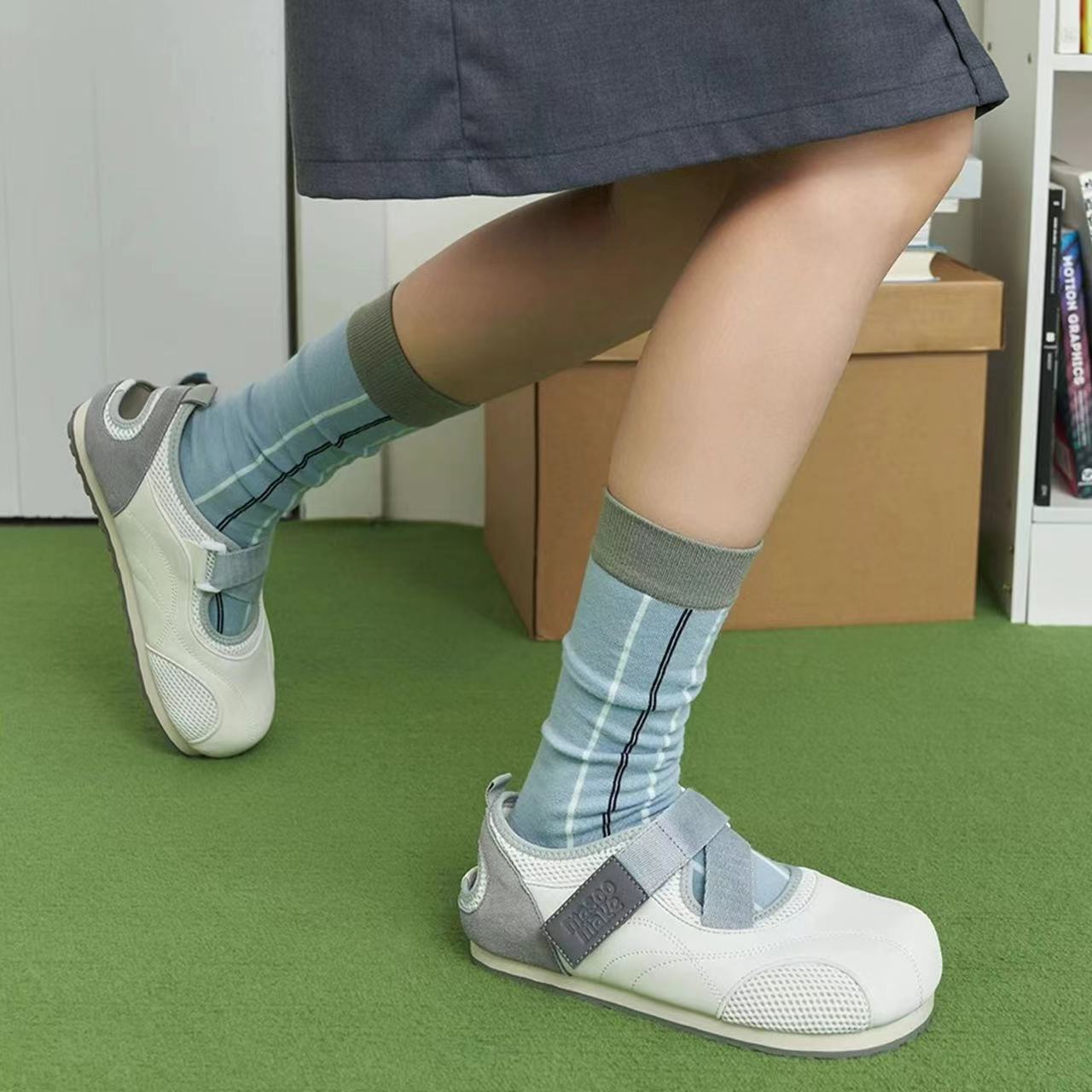 韓版撞色魔鬼氈泡芙單鞋