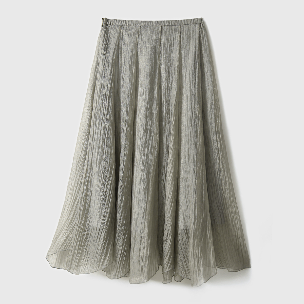 浪漫木耳邊不規則中長雪紡半身裙