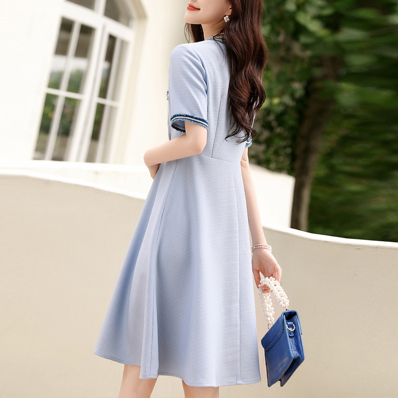 小香風撞色收腰洋裝