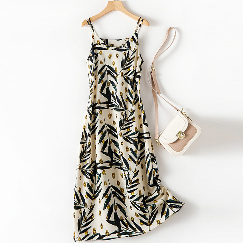 百搭手繪畫風吊帶連身裙