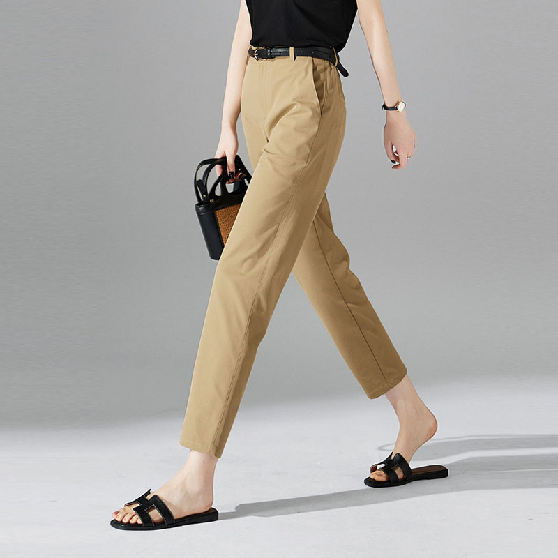 通勤純色哈倫褲子