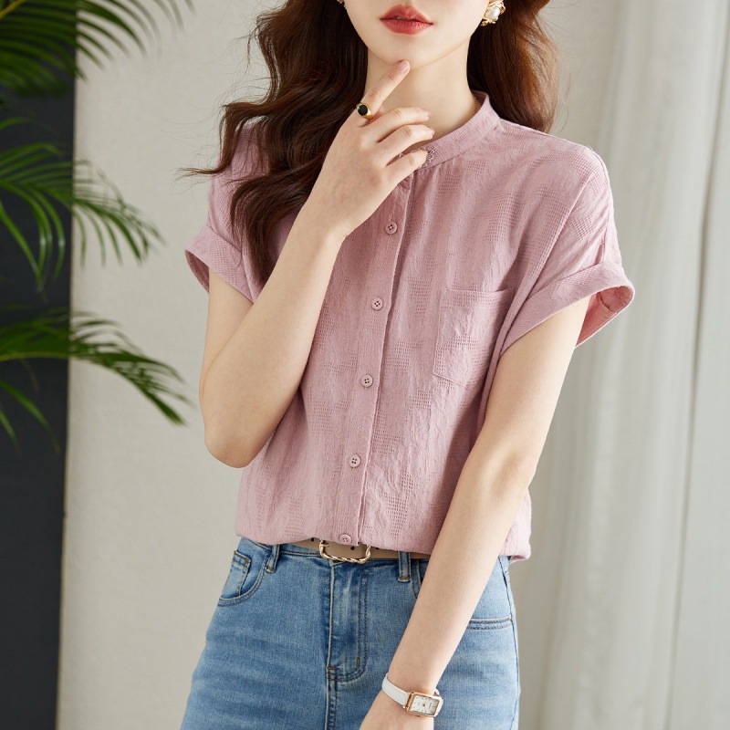 新中式國風盤扣立領棉麻襯衫