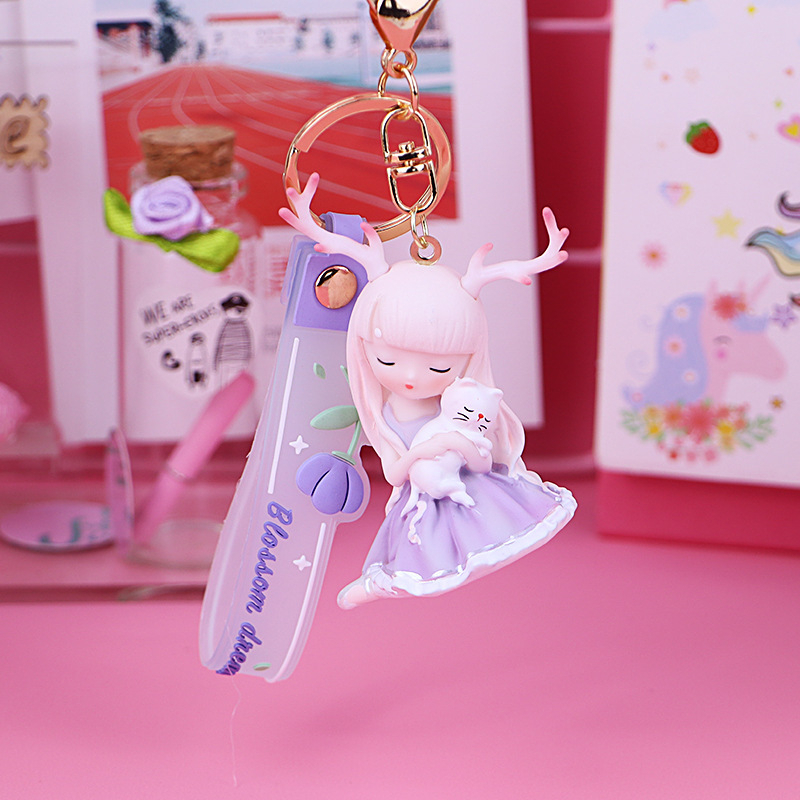 Cartoon Girl Keychain