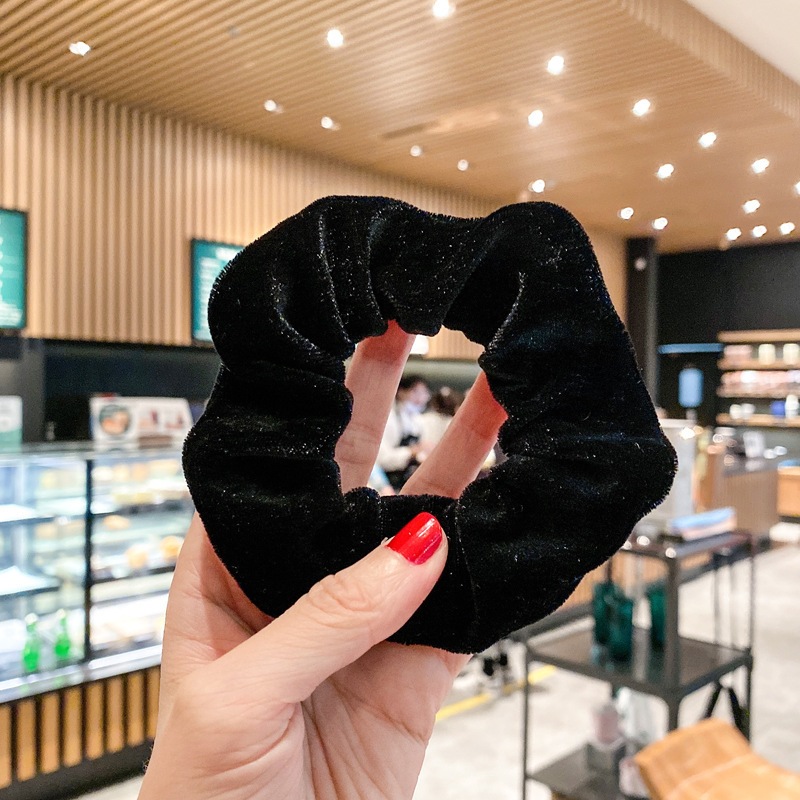 Japanese and Korean plush cute girl imitation mink hair circle simple temperament headband rubber band macaron color hai