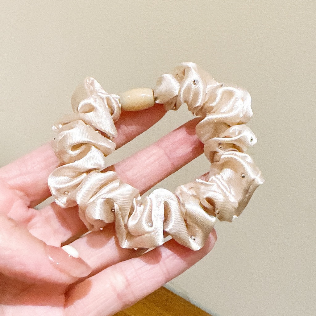 Japanese and Korean plush cute girl imitation mink hair circle simple temperament headband rubber band macaron color hai