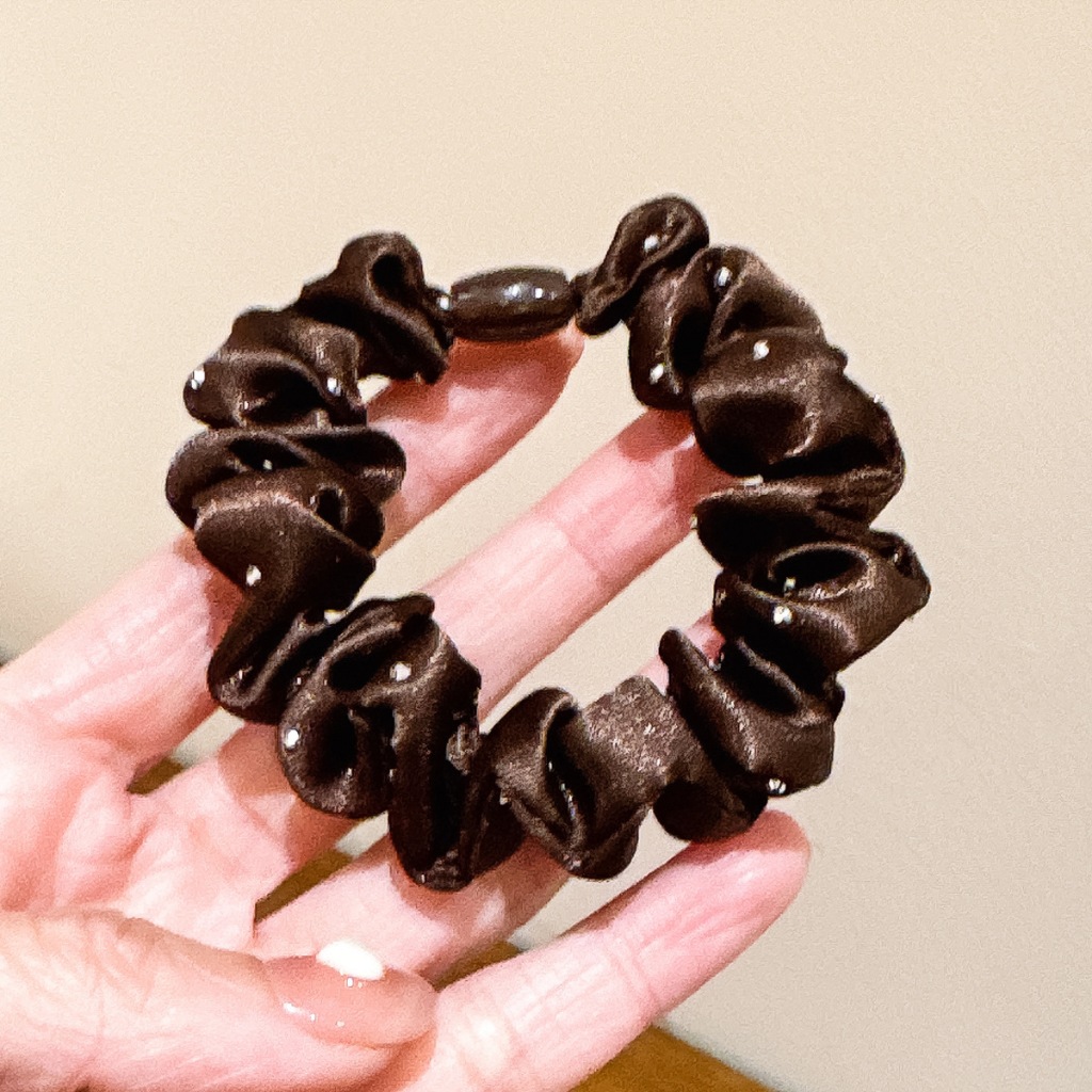 Japanese and Korean plush cute girl imitation mink hair circle simple temperament headband rubber band macaron color hai