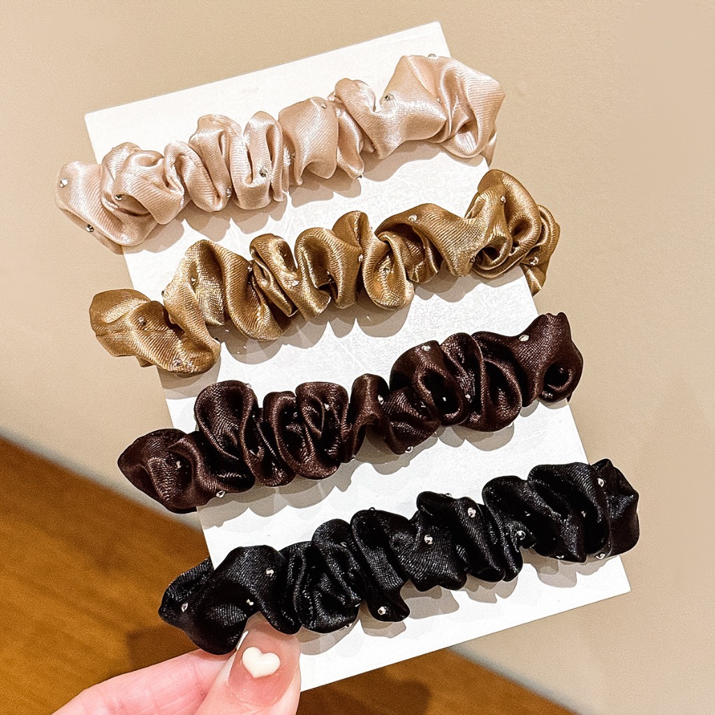 Japanese and Korean plush cute girl imitation mink hair circle simple temperament headband rubber band macaron color hai