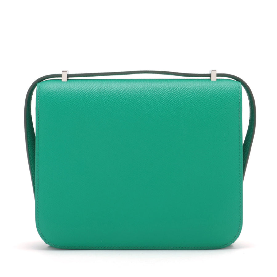 哈【HERMES  公式旗艦店】斜めがけバッグエルメス コンスタンス3 ミニ18 ヴォーエプソン ヴェールジェイド シルバー金具