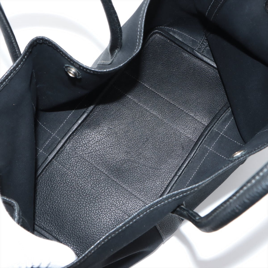 哈【HERMES   公式旗艦店】ハンドバッグエルメス ガーデンパーティPM トワルオフィシエ×ネゴンダ ブラック シルバー金具