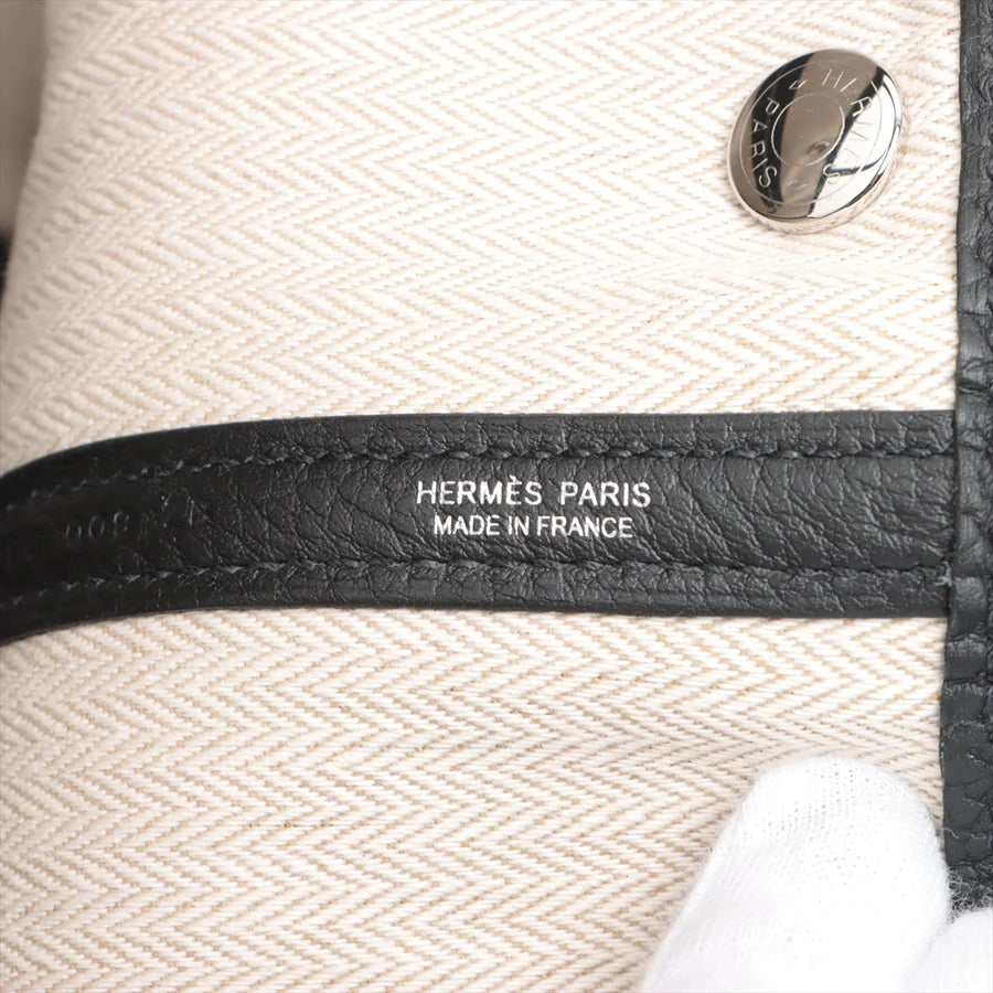 哈【HERMES   公式旗艦店】ハンドバッグエルメス ガーデンパーティTPM カントリー ブラック シルバー金具