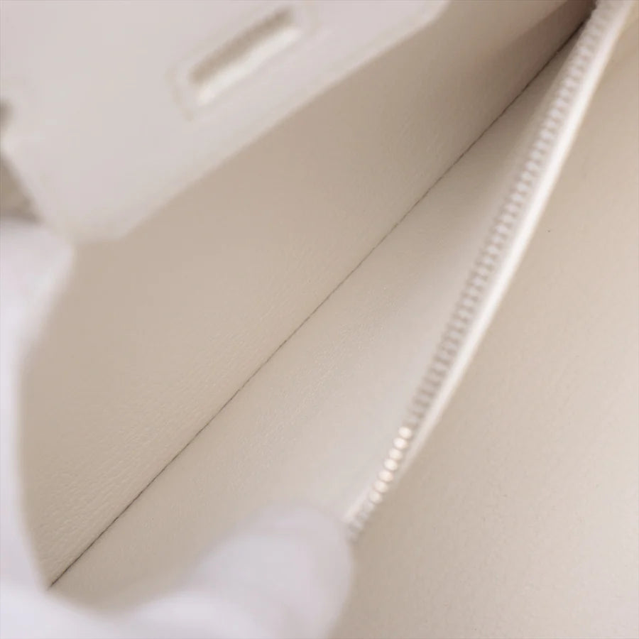 哈【HERMES   公式旗艦店】ハンドバッグエルメス バーキン25 ヴォーエプソン ホワイト シルバー金具