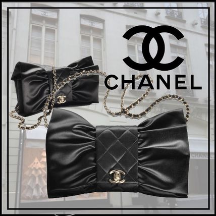【2024】☆リボン☆ CHANEL サテンクラッチバッグ
