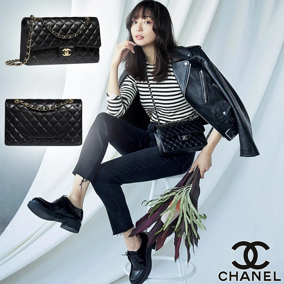 【CHANEL】マトラッセ25Wフラップチェーンショルダーバッグ A01112 キャビアスキン