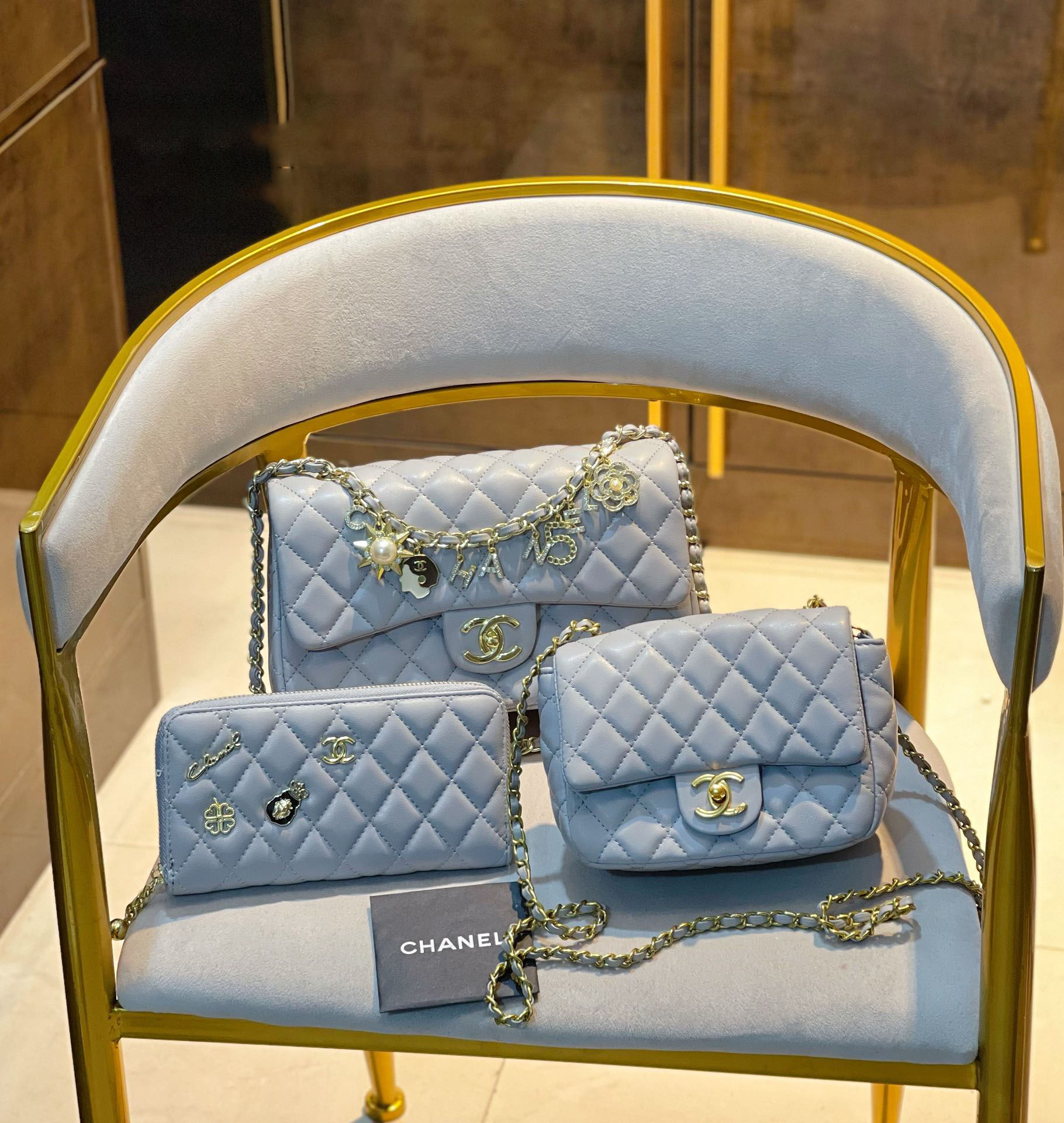 【CHANEL】 シャネル定番人気 ミニ マトラッセ☆CHANEL☆Mini Flap Bag3点セット お得