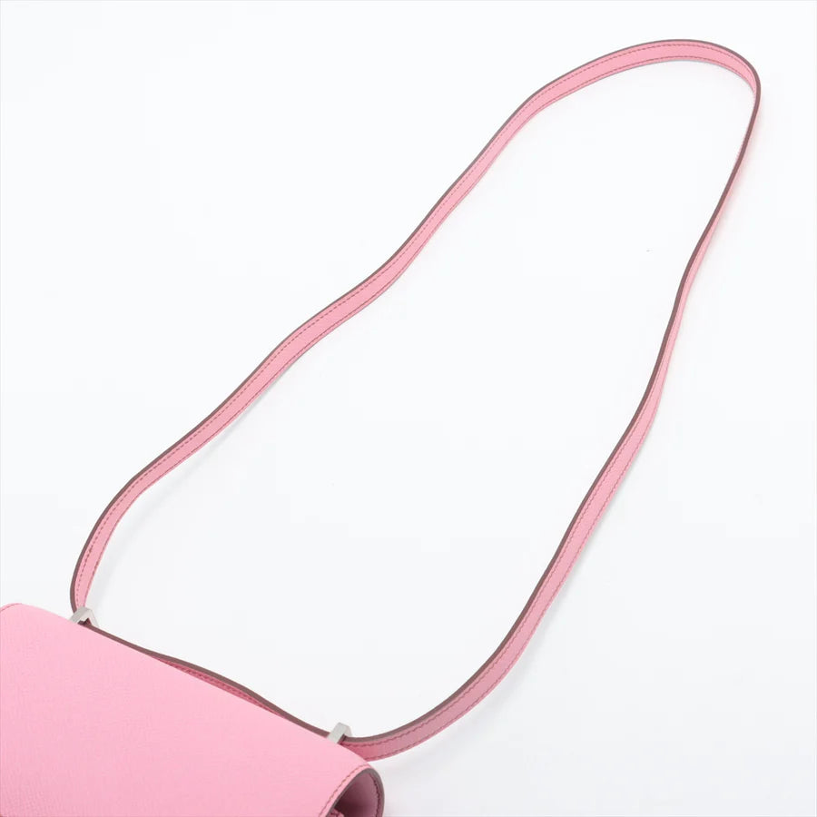 哈【HERMES  公式旗艦店】斜めがけバッグエルメス コンスタンス3 ミニ18 ヴォーエプソン ピンク シルバー金具