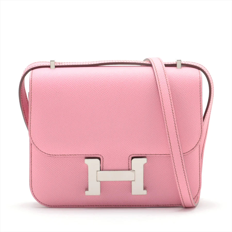 哈【HERMES  公式旗艦店】斜めがけバッグエルメス コンスタンス3 ミニ18 ヴォーエプソン ピンク シルバー金具