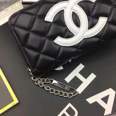 【CHANEL】人気の新作バカ売れ商品菱形チェック柄の刺しゅう入りバラ財布