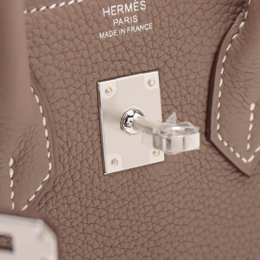 哈【HERMES   公式旗艦店】ハンドバッグエルメス バーキン25 トゴ エトゥープ シルバー金具