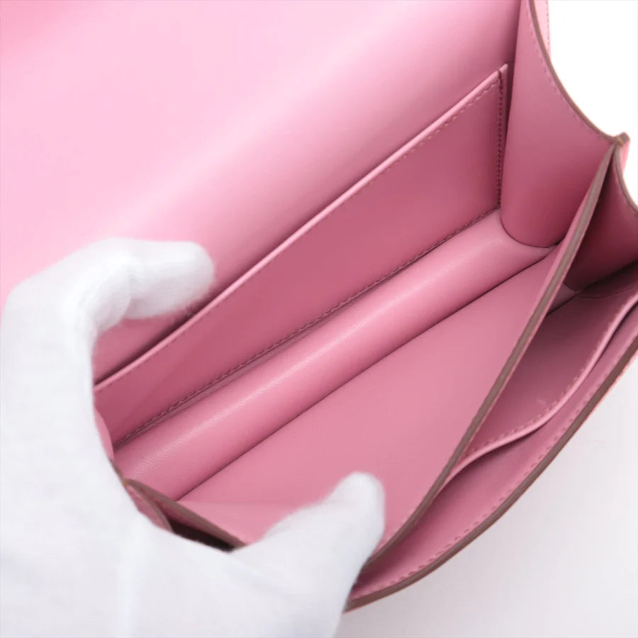 哈【HERMES  公式旗艦店】斜めがけバッグエルメス コンスタンス3 ミニ18 ヴォーエプソン ピンク シルバー金具