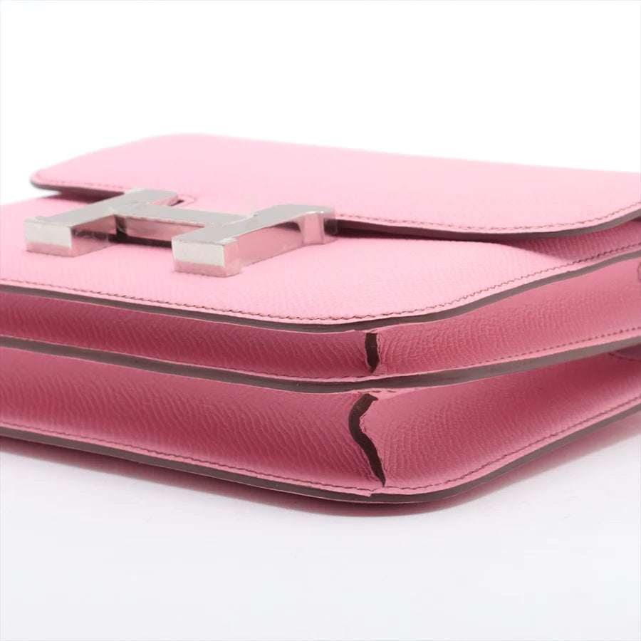 哈【HERMES  公式旗艦店】斜めがけバッグエルメス コンスタンス3 ミニ18 ヴォーエプソン ピンク シルバー金具