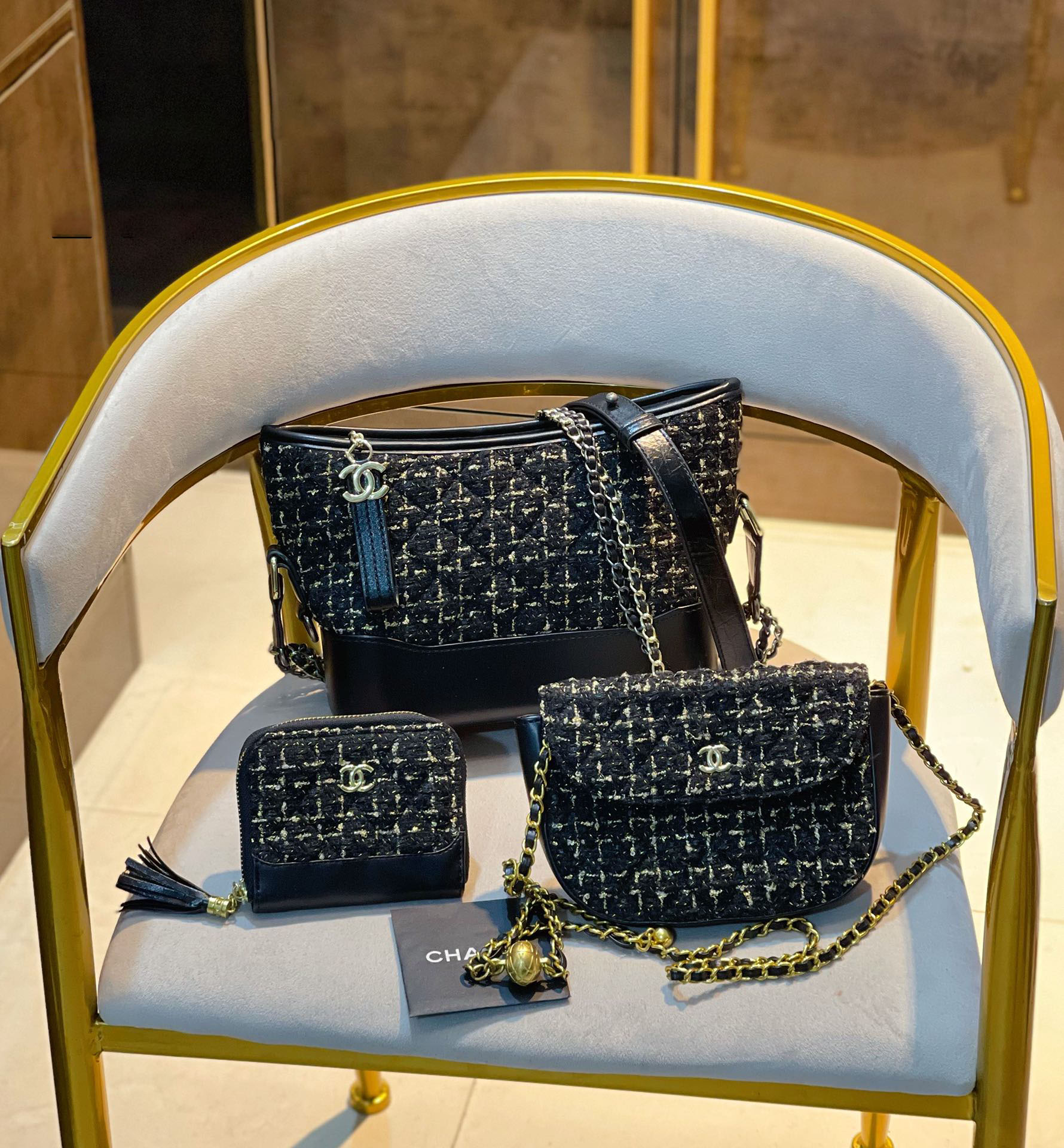 【CHANEL】 シャネル 定番人気 ミニ マトラッセ☆CHANEL☆Mini Flap Bag3点セット お得