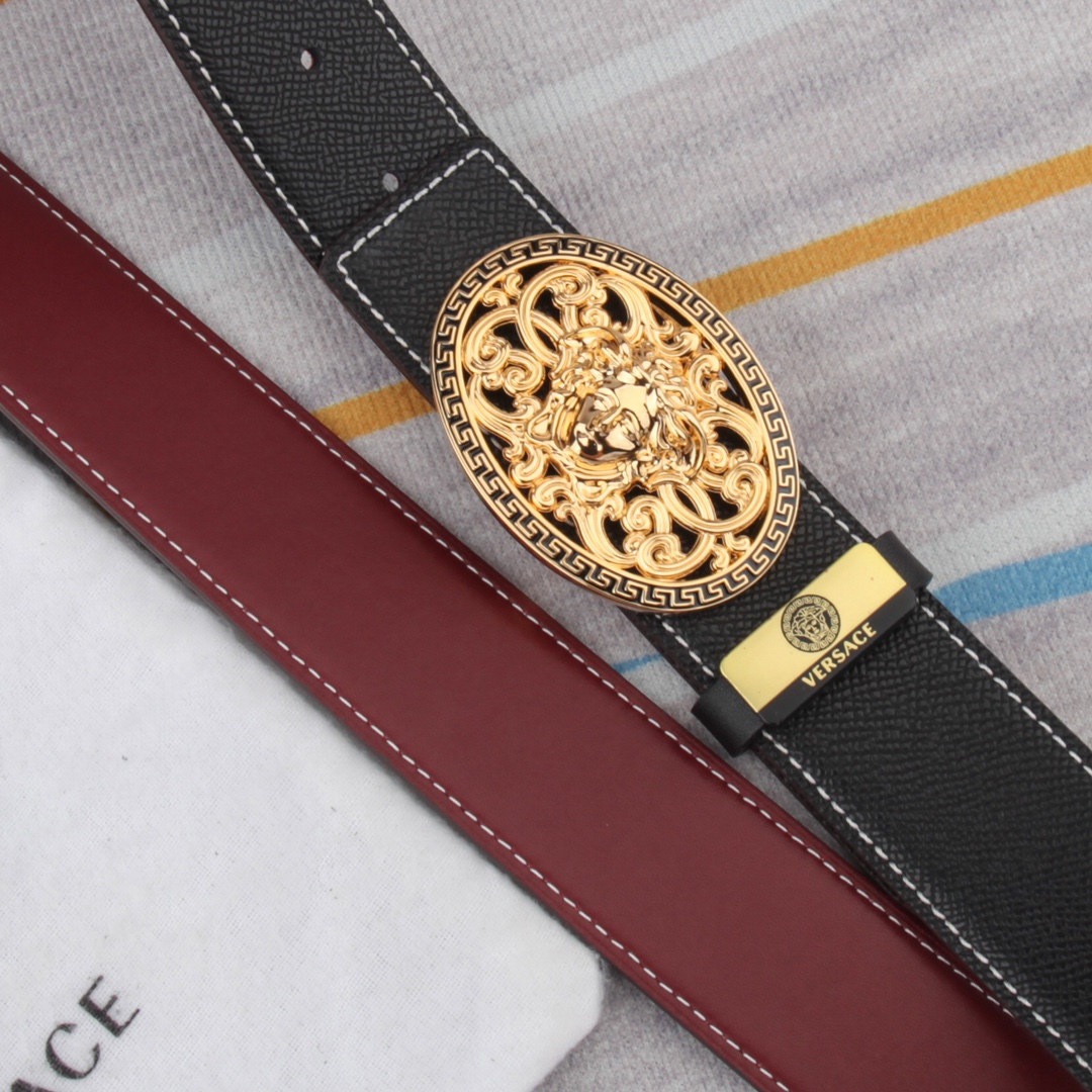 【VERSACE】(ヴェルサーチ) 3.8cmベルト メンズ